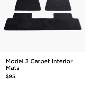 Tesla Model 3 carpet floor mats 3pcs